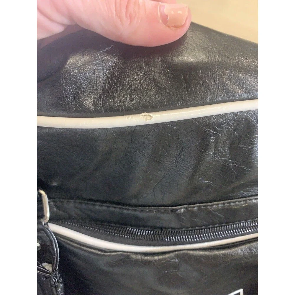 Satchels new york Waste Management Black & White Logo Duffle Bag